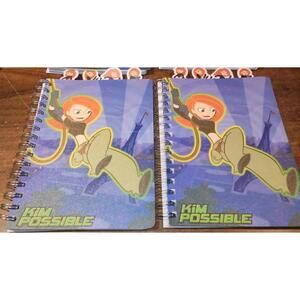 Disney Kim Possible Y2K Notebook Journal Animated Cartoon Lot of 2, Brand New
